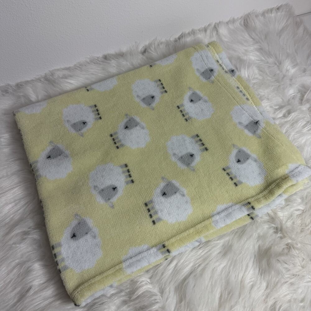 RARE Cutie Pie Plush Yellow Sheep Lamb Baby Blanket Lovey Soft 30”x36”